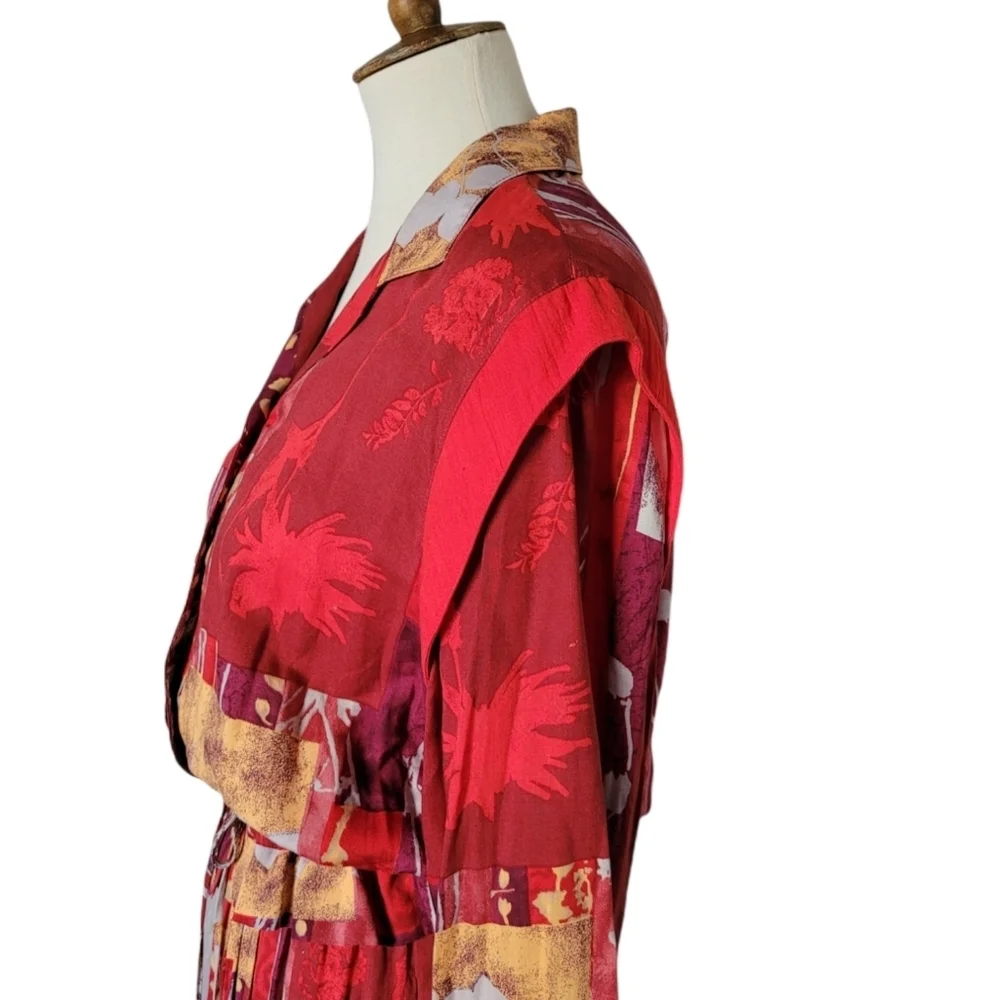 Vintage‎ - Bonnie Boynton Red Abstract Two Piece Skirt Set